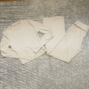Cream Long Sleeve Top and Jogger Set